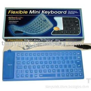 109 key silicone waterproof flexible keyboard BRK8000 with color box packing